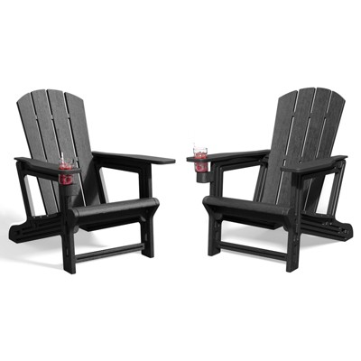 Maggift Patio Accent Chairs Folding Adirondack Chair Patio Comfortable Set for Patio Garden