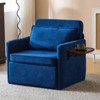 Adult 3-in-1 Convertible Sleeper Chair - Pull-out Sofa Bed with USB & Type-C Charging Tray for Living Room - 2 of 4