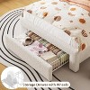 Twin Size Upholstered Bed Frame, Boucle Princess Platform Bed, with 2-Tier Storage Headboard & Drawer for Kids / Girls / Boys - 4 of 4