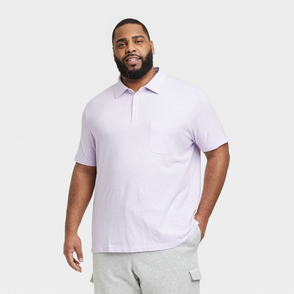 Men's Big & Tall Regular Fit Short Sleeve Slub Jersey Polo Shirt - Goodfellow & Co™ Lilac Purple 4XL -  87130948