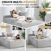 KWPZQEB 67" Chaise Lounge Chair, Corduroy Boneless Sofa with & 3 Pillows, Oversized Deep Seat Sleeper Sofa Bed for Living Room, Bedroom - 3 of 4