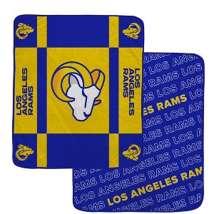 NFL Los Angeles Rams Reverse Block Wordmark Double Sided Blanket - 1 of 1