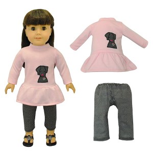 Pink Butterfly Closet Doll Clothes Cute Dog & Capris Outfit Fits American Girl & Other 18 Inch Dolls - 1 of 1
