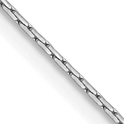 Black Bow Jewelry 0.6mm 14K White Gold Solid Boston Link Chain Necklace