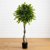 Nearly Natural 5-ft Ficus Artificial Topiary Tree, UV Resistant (Indoor/Outdoor) - 2 of 4
