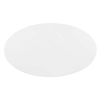48" White and Gold Round MDF Dining Table with Metal Base