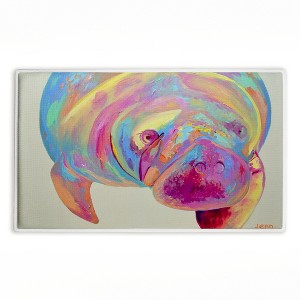 Stupell Industries Chromatic Hue Manatee Printed Plush Bath Mat And Bath Rug, Design By Jennifer Seeley, 18"X30" - 1 of 4
