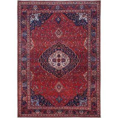 Rawlins Transitional Medallion Red/Blue/Tan Area Rug