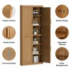 Spassway Natural Wood Kitchen Pantry Cabinet Tall Wood Storage Cabinet with Doors and Adjustable Shelves Kitchen Freestanding Cupboard for Dining Room - 4 of 4