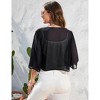 Womens Cardigan Open Front 3/4 Sleeve Lapel Collar Shrugs Lightweight Cardigan,Black - S - 2 of 4