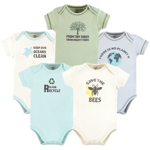 Touched By Nature Organic Cotton Bodysuits, Planet B, 6-9 Months