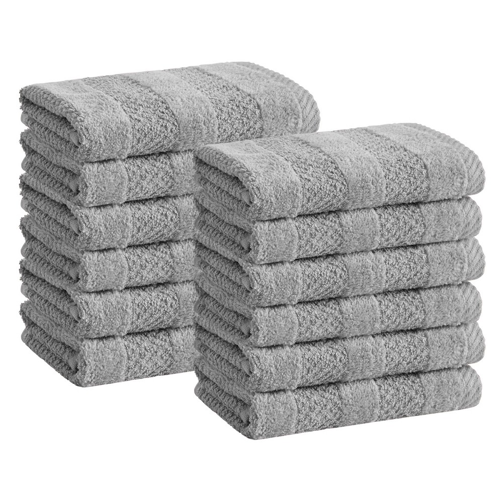 Photos - Towel 12pk Quick Dry Washcloth Set Gray - Cannon