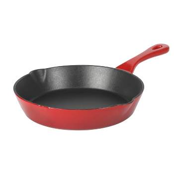 Crock-Pot Artisan 8 Inch Enameled Cast Iron Round Skillet in Gradient Red