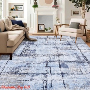 Modern Abstract Rug 5x7/6x9/10x13 Washable Rug for Living Room, Non Slip Non Shedding Contemporary Carpet - 1 of 4
