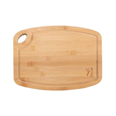 Bamboo Medium Chopping Board with Juice Groove in Natural Brown-Pemberly Row