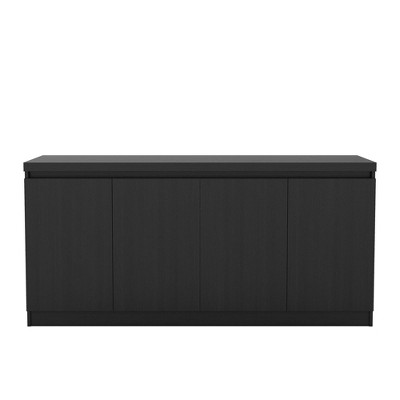 62.99" Viennese 6 Shelves Buffet Cabinet Matte Black - Manhattan Comfort