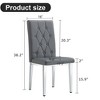 Syemin 2-Piece Armless Dining Chairs Set Upholstered Dining Chairs PU Material High Back Seats for Dining Room, Gray, 16.8"*17.5"*38.2" - 2 of 4