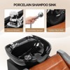 Karl Home Black Salon Shampoo Bowl and Chair Backwash Unit with Ceramic Wash Bowl - 3 of 4