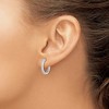 Black Bow Jewelry 1/10 Carat Diamond Round Hoop Hinged Earrings in Sterling Silver, 18mm - 3 of 4