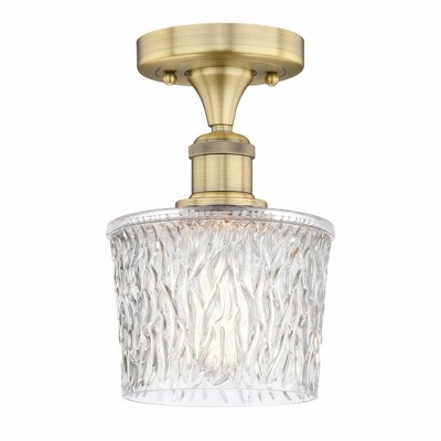 Niagra - 1 Light Semi-Flush Mount In Art Deco Style-9.25 Inches Tall and 6.5 Inches Wide