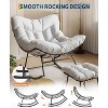 Oversized Lounge Chair with Footrest, 350 lb Capacity, Plush Full-Body Cushion, Sturdy Metal Frame Egg Rocker for Patio, Balcony, Backyard - 3 of 4