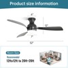 Sofucor 52-Inch Flush Mount Ceiling Fan With Light And Remote Reversible DC Motor For Bedroom Living Room Kitchen Indoor Outdoor - 4 of 4