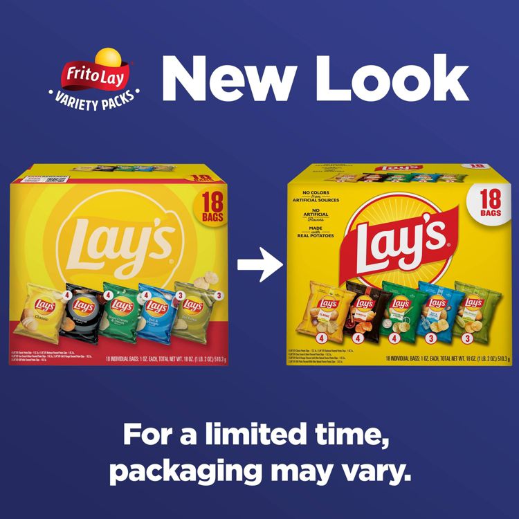 Frito-Lay Lay's Mix Potato Chips Variety Pack - 18ct/18oz, 2 of 6