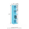 HOMLUX 4-Tier Bookcase with 4 Open Cubbies Storage Shelf Display Organizer, Blue - 3 of 4