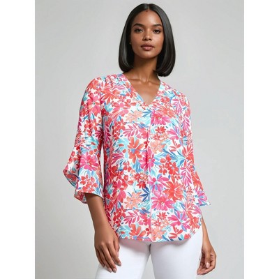 Jones New York Flutter Sleeve Blouse
