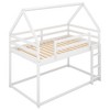 NicBex Bunk Bed Twin over Twin Classic House Shape Low-level Design Bed Frame with Full Length Guardrail and Ladder, No Spring Box Required - 3 of 4