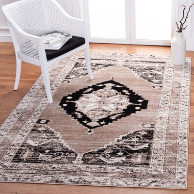 Antique Patina Brown/Ivory Synthetic 4' x 6' Area Rug