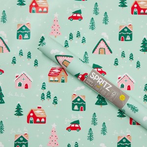 96"x30" Christmas Print Gift Wrapping Paper Green - Spritz™ - 1 of 3