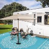 Outdoor Rugs Modern Plastic Straw Rugs, Waterproof Patio Floral Camping Carpet, Reversible Floor Mats for Porch Balcony Beach - 2 of 4