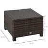 20" Patio Wicker Ottomanpurpose Outdoor PE Rattan Footrest, Additional Seating, Side Table with Soft Cushion - 3 of 4