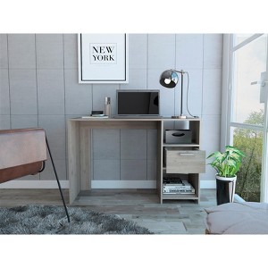 Vynxaria Arlington Computer Desk with 2 Open Shelves & Drawer - Stylish & Functional Workspace - 1 of 4