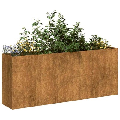 vidaXL Planter Rusty Weathering Steel Large Decorative Inlays Planter