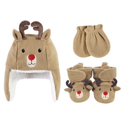 Eerlijkheid veelbelovend Anzai Hudson Baby Infant Boy Trapper Hat, Mitten And Bootie Set, Reindeer : Target