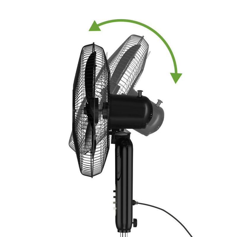 Holmes 16&#34; Oscillating 3 Speed Manual Stand Fan Black, 6 of 9