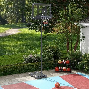 Resenkos 7.5-10ft Adjustable Poolside Basketball Hoop with Fillable Base - Black - 1 of 4
