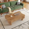 VYNXARIA Lift Top Coffee Table for Living Room 42"£¬Fluted Panel Hidden Storage£¬Light Brown - 2 of 4