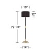 Possini Euro Design Cameron Mid Century Modern 72 1/4" Tall Floor Lamp Warm Gold Matte Black Light Blaster LED Drum Shade for Living Room - 4 of 4