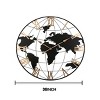 36'' Large Black Metal Wall Clock, Modern Silent World Map Wall Clock With Vintage Numeral,Wall Clocks For Living Room-Cuddlewood - 4 of 4