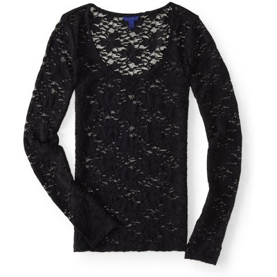 Aeropostale Womens Lace Knit Blouse