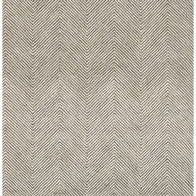 Gray Herringbone Handmade Tufted Wool Area Rug, 3'6" x 5'6"