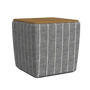 Storage Ottoman with Wood Top - HomePop - 1 of 4