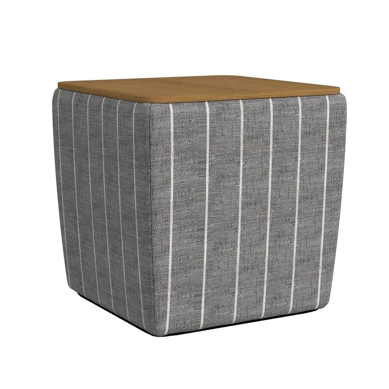 Storage Ottoman with Wood Top - HomePop, 1 of 9