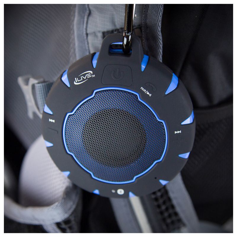 iLive Audio Waterproof, Sandproof, Shockproof Bluetooth Speaker with Speakerphone - Blue (ISBW157BU), 3 of 4