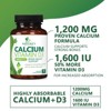 Calcium Supplement with Vitamin D - 1200 mg Calcium Carbonate with 1600 IU of D3 Vitamins - Supports Bone Strength, Teeth - 60 Tablets - 2 of 4