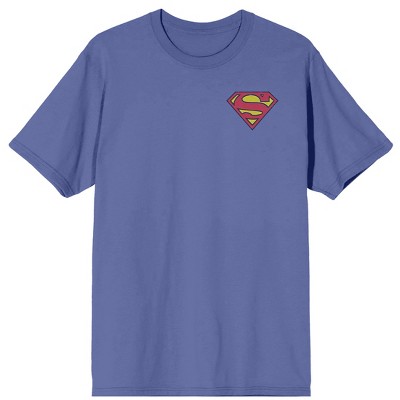 Superman Hero Power Men's Periwinkle Crew Neck Short Sleeve T-shirt