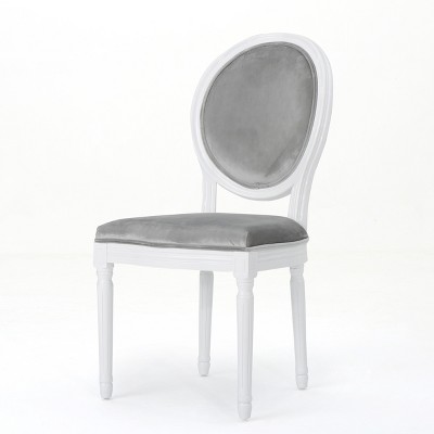 Horizon Gray Velvet Upholstered Arm Chairs with Wood Frame